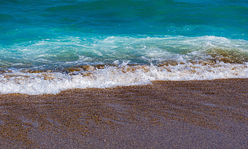 Beach, blue, sea waves, soft, sand HD wallpaper
