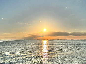 Sunset in moa, sea HD wallpaper