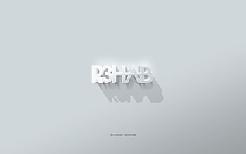 R3hab logo, white background, R3hab 3d logo, 3d art, R3hab, 3d R3hab emblem HD wallpaper
