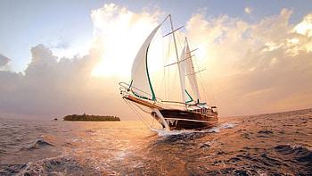 Classic sailboats, Wind-filled sails, Seafarer's dream, Watercraft on waves HD wallpaper