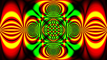 Green Red Yellow Fractal Art Pattern Reflection Abstract HD wallpaper