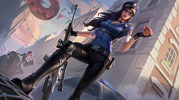 Officer Caitlyn, caitlyn, edward chee, fantasy, officer, girl HD wallpaper