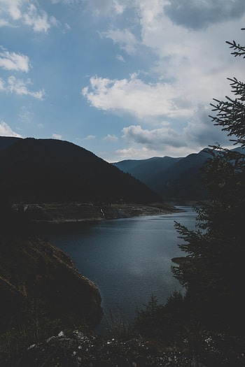 Nature, Sky, Mountains, Twilight, Lake, Dusk, Evening HD phone wallpaper