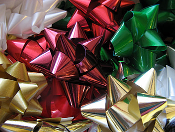 christmas bows, holidays, xmas, christmas HD wallpaper