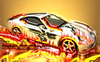 612 burn, ferrari 612, burn, fire HD wallpaper