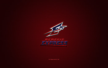 Memphis Express, American football club, blue logo, burgundy carbon fiber background, AAF, American football, Memphis, USA, Alliance of American Football, Memphis Express logo HD wallpaper