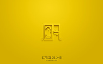 Express check-in 3d icon, white background, 3d symbols, Express check-in, shopping icons, 3d icons, Express check-in sign, shopping 3d icons HD wallpaper