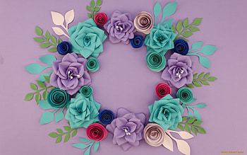 Flower Wreath, vector, digital art, flowers, wreath HD wallpaper