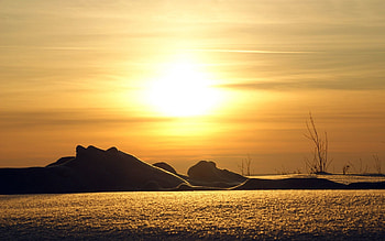 Nature, Sunset, Snow, Shine, Light, Evening, Drifts HD wallpaper