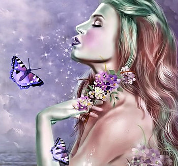 Butterfly Lady, Woman, Butterfly, pretty, Fantasy HD wallpaper