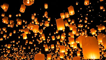 Candle lights flying amazing HD wallpaper