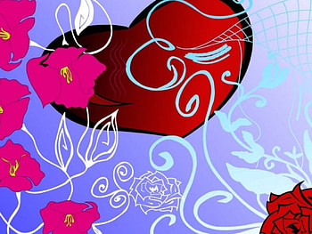 Heart and flowers, hearts, flowers HD wallpaper