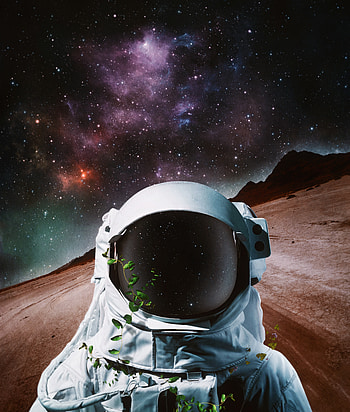 Cosmonaut, space suit, galaxy, art HD phone wallpaper