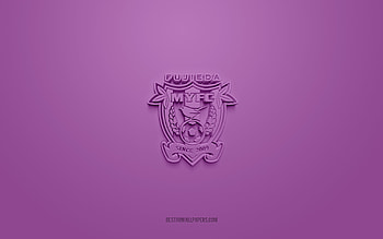Fujieda MYFC, creative 3D logo, purple background, J3 League, 3d emblem, Japan Football Club, Shizuoka, Japan, football, Fujieda MYFC 3d logo HD wallpaper
