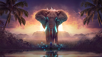 The Elephant Dream, fantasy, elephant, artist, artwork, digital-art HD wallpaper