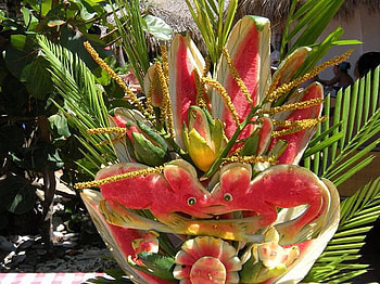 Please don't eat me, fruit, green, red, flower HD wallpaper