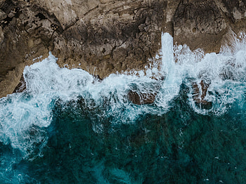 Nature, Sea, Rocks, View From Above, Foam, Surf HD wallpaper