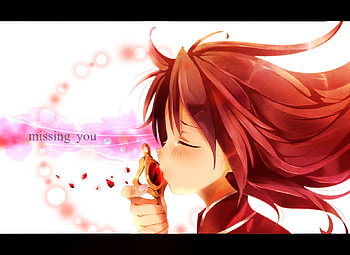 Missing you, mahou shoujo madoka magica, tears, cute, kawai, girl, red hair, sakura kyouko, anime, cool HD wallpaper