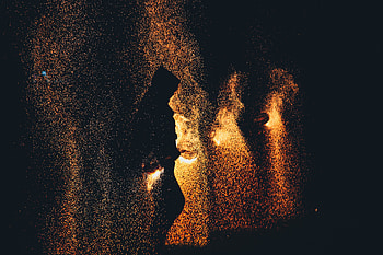 Fire, Dark, Silhouette, Sparks, Fair Show, Torches, Fire Show HD wallpaper