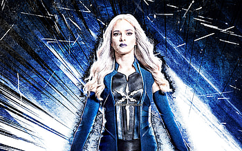 Killer Frost, grunge art, Caitlin Snow, Arrowverse, supervilian, blue abstract rays, DC Comics, Killer Frost HD wallpaper