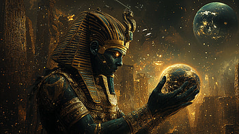 Majestic Pharaoh: A Ultra of Ancient Egypt, egyptian, Pharaoh, ancient Egypt, sculpture, cosmic HD wallpaper