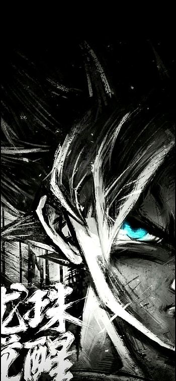 Goku_by_unknown, amoled, goku, black, dark, lockscreen, princegupta, dragon-ball-super HD phone wallpaper