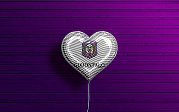 I Love Gorontalo, , realistic balloons, violet wooden background, Day of Gorontalo, indonesian provinces, flag of Gorontalo, Indonesia, balloon with flag, Provinces of Indonesia, Gorontalo flag, Gorontalo HD wallpaper