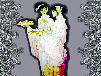 Asian ladies, talking, ladies asian, asian, art, standing HD wallpaper