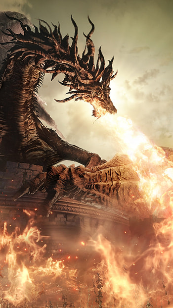 Ashen Drake — Dark Souls III Mobile, video game, Dark Souls III HD phone wallpaper