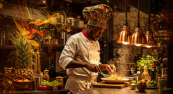 Vibrant Chef in Action: Ultra, chef, cooking, kitchen, cuisine HD wallpaper