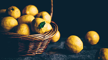 Basket, Lemons HD wallpaper