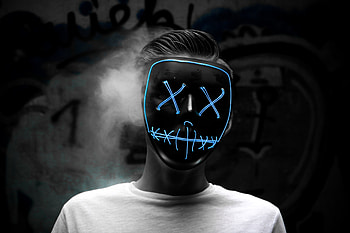 Man Wearing Blue Mask , mask, graphy HD wallpaper