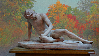 Statue, Green, Orange, Red HD wallpaper