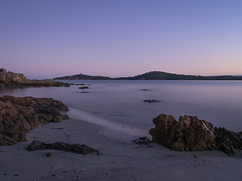 Nature, Sea, Twilight, Rocks, Shore, Bank, Dusk, Island HD wallpaper