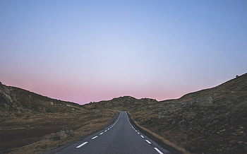 Nature, Stones, Twilight, Road, Dusk, Hills HD wallpaper