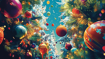 Vibrant Christmas Joy - Ultra, colorful Christmas, Christmas, ornaments, holiday decor HD wallpaper