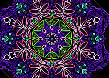 Flowers & A Star, blue, purple, leaves, abstract, cg, 3d, fractals, flower HD wallpaper