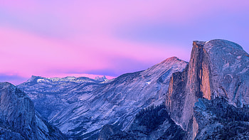Pink sunset, sky, mountains, nature HD wallpaper