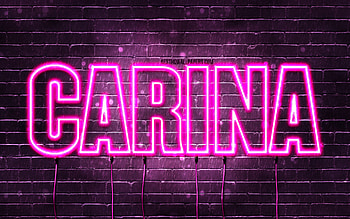 Carina, , with names, female names, Carina name, purple neon lights, Carina Birtay, Happy Birtay Carina, popular italian female names, with Carina name HD wallpaper