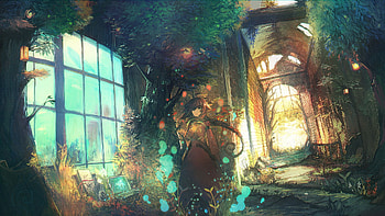 fantasy, nature, anime, color HD wallpaper
