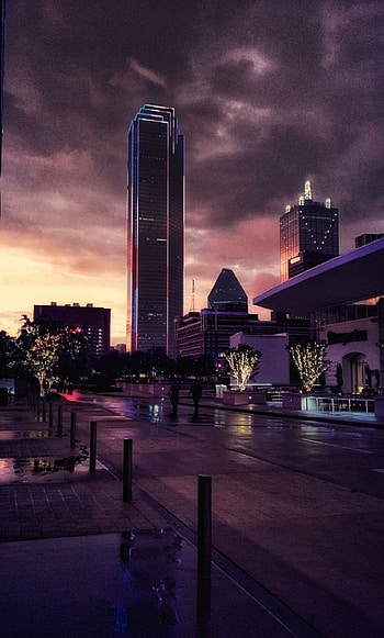 Dallas after rain, Dallas skyline, Dallas city, Dallas aesthetics HD phone wallpaper