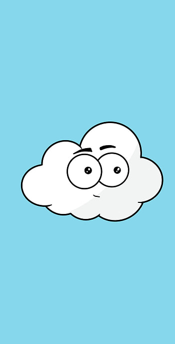 Cloud drawing, normal, blue, white HD phone wallpaper