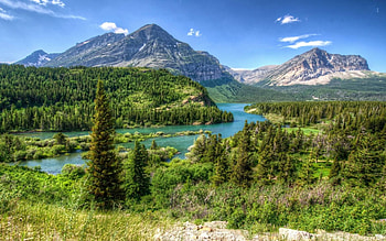 Glacier National Park, fun, cool, nature, forest, lake, mountain HD wallpaper