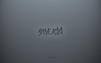 Steve Aoki logo, gray creative background, Steve Aoki emblem, gray paper texture, Steve Aoki, gray background, Steve Aoki 3d logo HD wallpaper