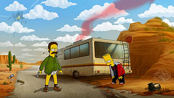 Bart And Heisenberg Simpson , the-simpsons, cartoons, animated-tv-series, heisenberg, breaking-bad HD wallpaper