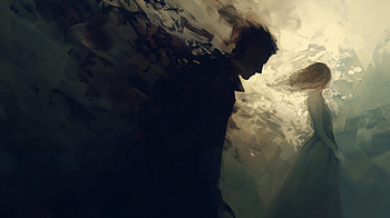 Fading Embrace, heartbroken, love, couple, silhouette, romance HD wallpaper
