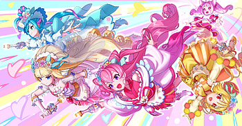 Nagomi Yui, Kome-Kome (Pretty Cure), Kasai Amane, Hanamichi Ran, Fuwa Kokone, Anime, Delicious Party Precure HD wallpaper