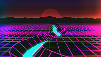 80s Synthwave Landscape Mountain View, synthwave, landscape, mountain, view, artist, artwork, art, digital-art, deviantart HD wallpaper