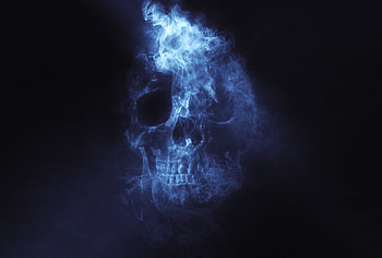 Skull, smoke, minimal HD wallpaper