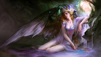Angel art, angel, fantasy, art, woman HD wallpaper